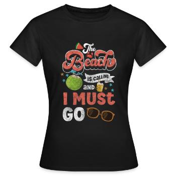 Urlaub Wellen Brise Natur - Frauen T-Shirt - Schwarz - Vorne - AI Model Female 172 dark (172cm)