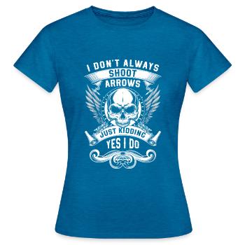 Tir à l’arbalète tir à l’arc - T-shirt Femme - bleu saphir antique chiné - Devant - AI Model Female 172 dark (172cm)