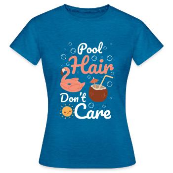 Pool, Water, Recreation, Diving - Women's T-Shirt - antique blue sapphire heather - Front - AI Model Female 172 dark (172cm)