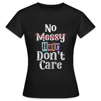 Haarlos Kahl Friseur Mütze - Frauen T-Shirt - Schwarz - Vorne - AI Model Female 172 dark (172cm)