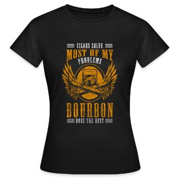 Zigarette Nervös - Frauen T-Shirt - Schwarz - Vorne - AI Model Female 172 dark (172cm)