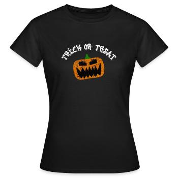 Citrouille Trick or Treat - T-shirt Femme - noir - Devant - AI Model Female 172 dark (172cm)