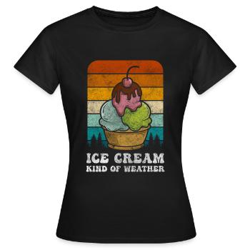 Softeis Kugel Waffeleis - Frauen T-Shirt - Schwarz - Vorne - AI Model Female 172 dark (172cm)
