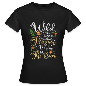 Flowers Affection Romantic Blossom - Women's T-Shirt - black - Front - AI Model Female 172 dark (172cm)