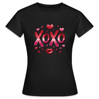 XOXO LOVE - Women's T-Shirt - black - Front - AI Model Female 172 dark (172cm)