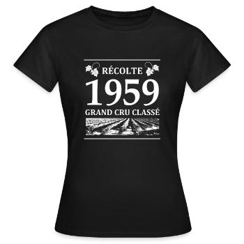Récolte 1959 - T-shirt Femme - noir - Devant - AI Model Female 172 dark (172cm)