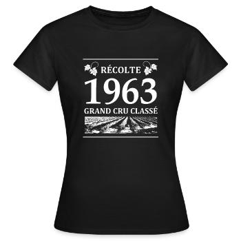 Récolte 1963 - T-shirt Femme - noir - Devant - AI Model Female 172 dark (172cm)