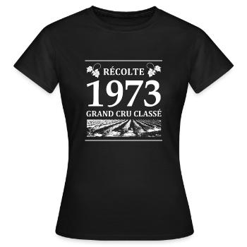 Récolte 1973 - T-shirt Femme - noir - Devant - AI Model Female 172 dark (172cm)
