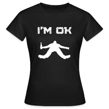 Je vais bien Un homme ivre s’est évanoui dans un coma blanc - T-shirt Femme - noir - Devant - AI Model Female 172 dark (172cm)