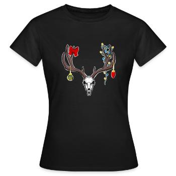 Weihnachtshirsch - Frauen T-Shirt - Schwarz - Vorne - AI Model Female 172 dark (172cm)