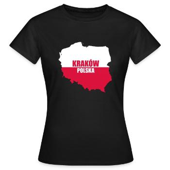 Polska Cracovie Cracovie Pologne cadeau Krakow - T-shirt Femme - noir - Devant - AI Model Female 172 dark (172cm)