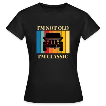 Ich bin nicht alt, ich bin ein Klassiker-Auto - Frauen T-Shirt - Schwarz - Vorne - AI Model Female 172 dark (172cm)