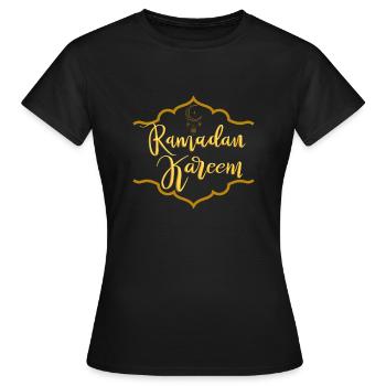 Ramadan Kareem Golden Logo - Frauen T-Shirt - Schwarz - Vorne - AI Model Female 172 dark (172cm)