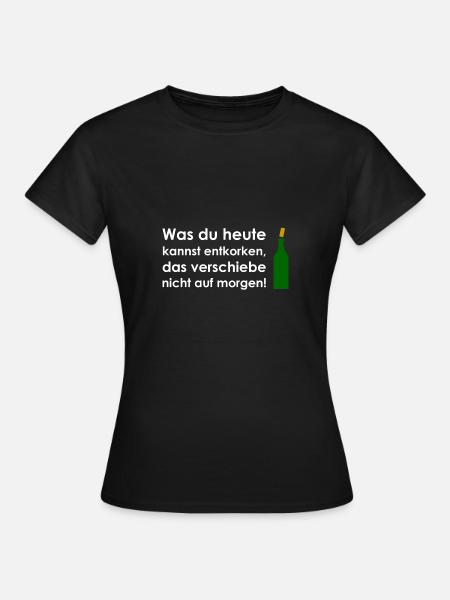 Wein Korken - Frauen T-Shirt - Schwarz