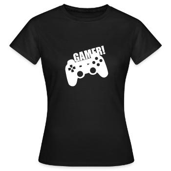 Console de jeux vidéo Jeux Console PC - T-shirt Femme - noir - Devant - AI Model Female 172 dark (172cm)