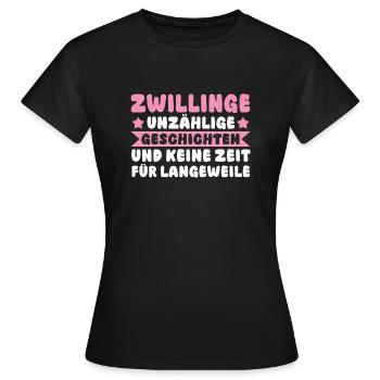 Mom of twins - Women's T-Shirt - black - Front - AI Model Female 172 dark (172cm)