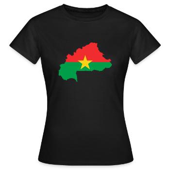 Burkina Faso - T-shirt Femme - noir - Devant - AI Model Female 172 dark (172cm)