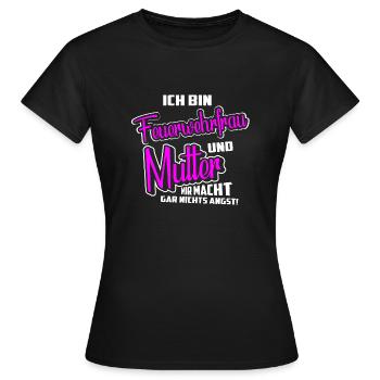 Feuerwehrfrau Mutter Keine Angst - Frauen T-Shirt - Schwarz - Vorne - AI Model Female 172 dark (172cm)
