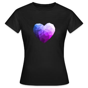 HEART HEART LOVE LOVE POLYGON - Women's T-Shirt - black - Front - AI Model Female 172 dark (172cm)