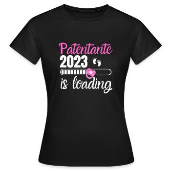Paten Tante 2023 Loading Schwangerschaft Geburt - Frauen T-Shirt - Schwarz - Vorne - AI Model Female 172 dark (172cm)