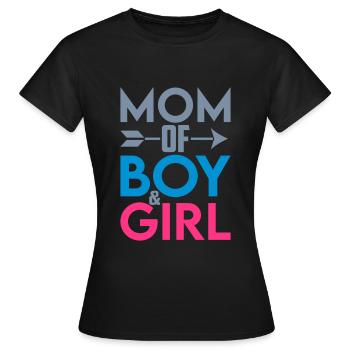 Mama von Junge und Mädchen | Farben änderbar - Frauen T-Shirt - Schwarz - Vorne - AI Model Female 172 dark (172cm)