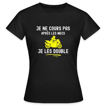 Women's Motorcycle T-Shirt Biker Gift Humor - Women's T-Shirt - black - Front - AI Model Female 172 dark (172cm)