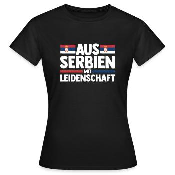 Serbe Serbe Serbie - T-shirt Femme - noir - Devant - AI Model Female 172 dark (172cm)