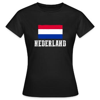 Pays-Bas Pays-Bas - T-shirt Femme - noir - Devant - AI Model Female 172 dark (172cm)