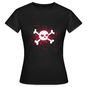 Skull Blut Totenschädel Blutspritzer Death Metal - Frauen T-Shirt - Schwarz - Vorne - AI Model Female 172 dark (172cm)
