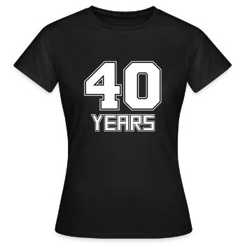 40 years - Women's T-Shirt - black - Front - AI Model Female 172 dark (172cm)
