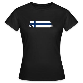 Finland Flag - Football National Team - Women's T-Shirt - black - Front - AI Model Female 172 dark (172cm)