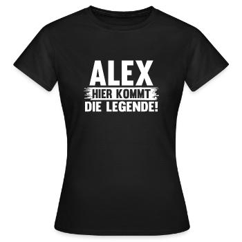 Alexander Alexandra Alexa Alex - Frauen T-Shirt - Schwarz - Vorne - AI Model Female 172 dark (172cm)