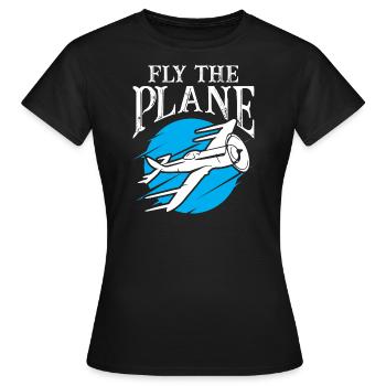 Piloter l'avion - T-shirt Femme - noir - Devant - AI Model Female 172 dark (172cm)