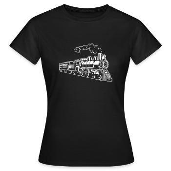 Locomotive / Locomotive 02_weiß - T-shirt Femme - noir - Devant - AI Model Female 172 dark (172cm)