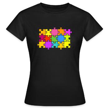 puzzle - Women's T-Shirt - black - Front - AI Model Female 172 dark (172cm)