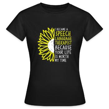 Logopäde Sprachtherapie Sprachtherapeut - Frauen T-Shirt - Schwarz - Vorne - AI Model Female 172 dark (172cm)