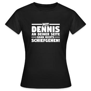 Vorname Dennis - Frauen T-Shirt - Schwarz - Vorne - AI Model Female 172 dark (172cm)