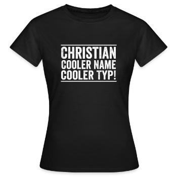 Prénom Chris Christian - T-shirt Femme - noir - Devant - AI Model Female 172 dark (172cm)