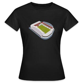 Stadion - Frauen T-Shirt - Schwarz - Vorne - AI Model Female 172 dark (172cm)
