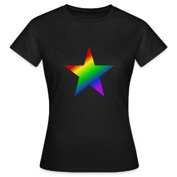 Happy Pride Month Gay Pride LGBTQI+ start - T-shirt Femme - noir - Devant - AI Model Female 172 dark (172cm)