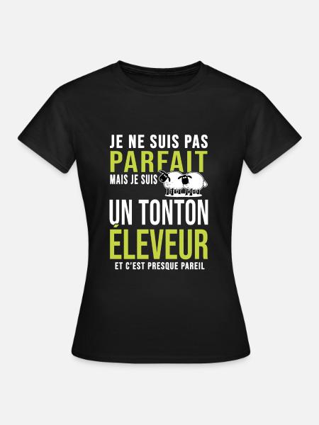 pas parfait tonton oncle éleveur brebis mouton - T-shirt Femme - noir