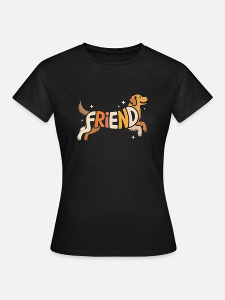 Friend Dog - Cool Pet Logo - Women's T-Shirt - black