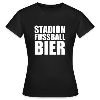 Fussball Stadion Fussballstadion Fußball Bier Fan - Frauen T-Shirt - Schwarz - Vorne - AI Model Female 172 dark (172cm)