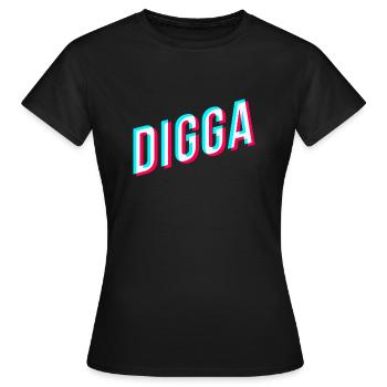 digga schriftzug tik tok style jugendsprache - Frauen T-Shirt - Schwarz - Vorne - AI Model Female 172 dark (172cm)