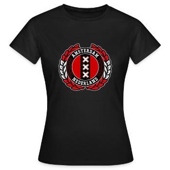 Amsterdam - Frauen T-Shirt - Schwarz - Vorne - AI Model Female 172 dark (172cm)