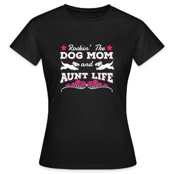 Rockin' Le chien Maman et Tante Vie - T-shirt Femme - noir - Devant - AI Model Female 172 dark (172cm)