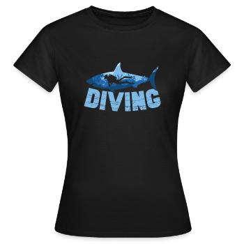 Tauchen Diving Vintage Underwater Sprüche - Frauen T-Shirt - Schwarz - Vorne - AI Model Female 172 dark (172cm)