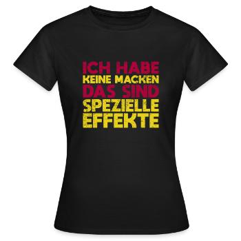 Ich Habe Keine Macken Das Sind Spezielle... - Frauen T-Shirt - Schwarz - Vorne - AI Model Female 172 dark (172cm)