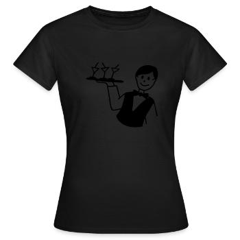 Kellner - Frauen T-Shirt - Schwarz - Vorne - AI Model Female 172 dark (172cm)