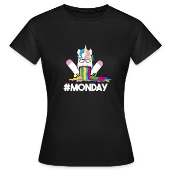 Pooping Rainbow Monday-Monday Unicorn - Women's T-Shirt - black - Front - AI Model Female 172 dark (172cm)